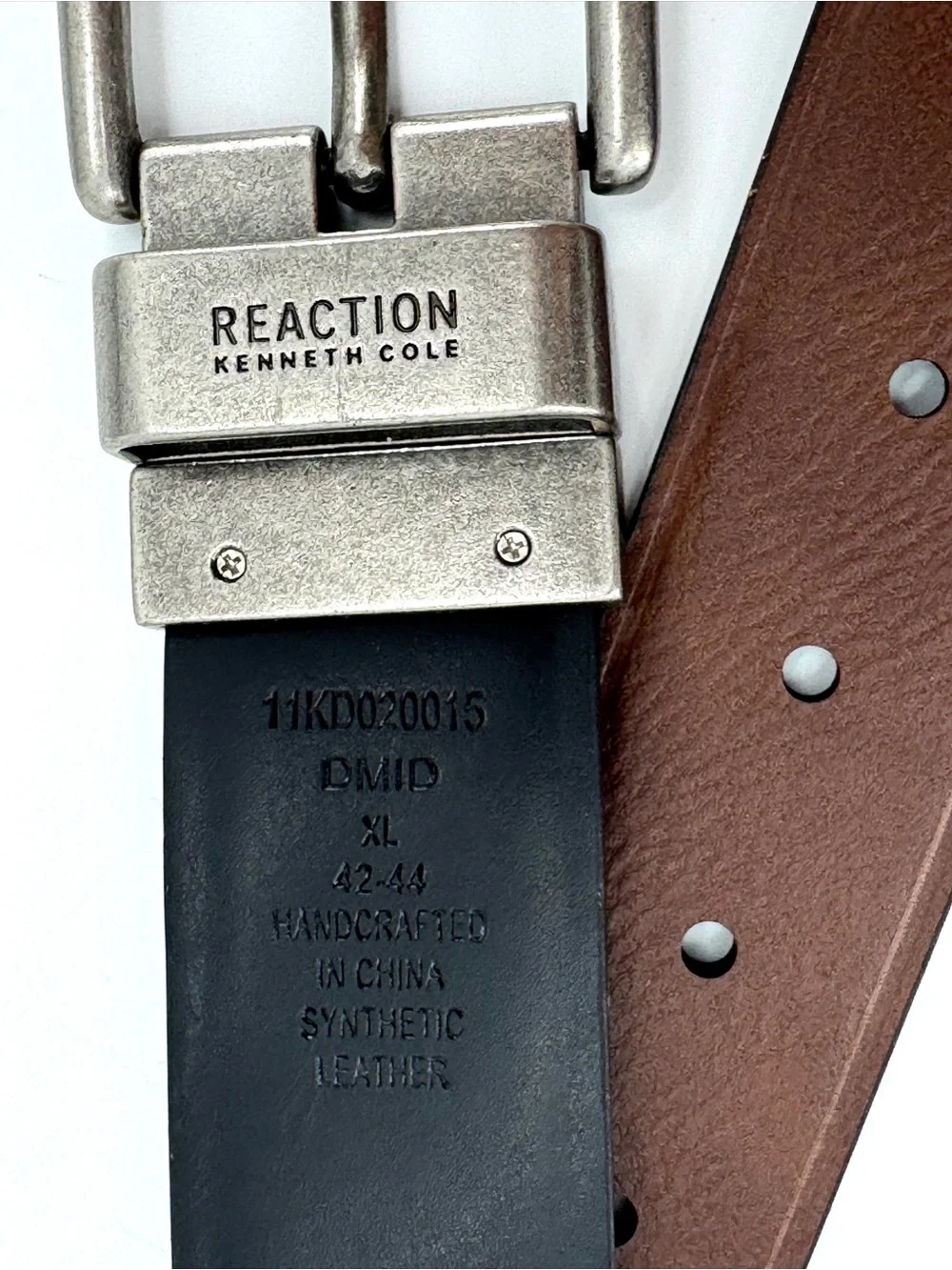 Kennth Cole XL Reversible Black/Brown Faux Leather Belt
